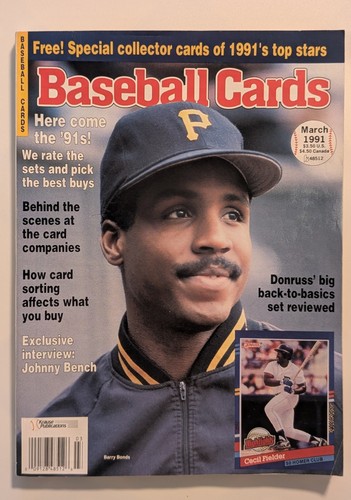BASEBALL CARDS MARCH 1991 UNCUT CARDS CECIL FIELDER JOHNNY BENCH STRAWBERRY