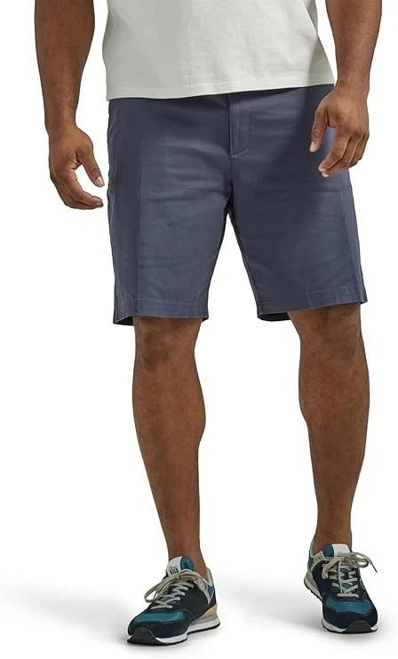 Lee Extreme Motion Flat Front Shorts Mens Navy Stretch Comfort Straight 32 NWT