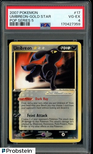2007 Pokemon POP Series 5 #17 Umbreon Gold Star PSA 4 VG-EX POP 61 NEW CERT!
