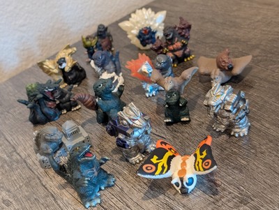 Bandai 1.5'' GODZILLA FIERCE BATTLE SERIES Complete Set x15 Super Deformed LOOSE