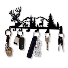 Key Holder For Wall Decorative Metal Organizer Mount Hanging Rack With 7 Hooks