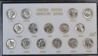 Capital Holder Set 15 Mercury Silver Dimes 1941 - 1945 PDS AU / BU Uncirculated