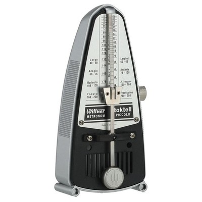 Wittner 838 mechanisches Metronom Taktell Piccolo silberfarben