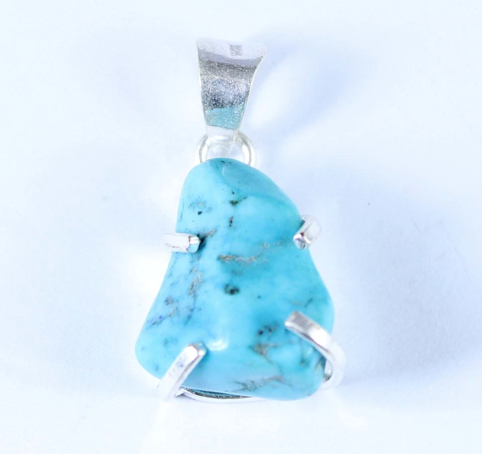 Colgante en bruto de piedras preciosas astrológicas turquesa azul natural certificado 12,25 quilates Foto 4 de 4