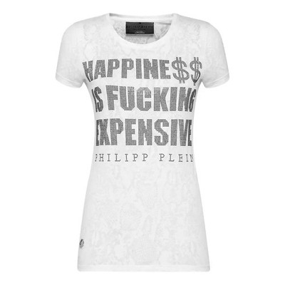 PHILIPP PLEIN Happine$$ Is F****ing Teures T-Shirt SMALL UK 8-10 US 4-6 Neu mit Etikett