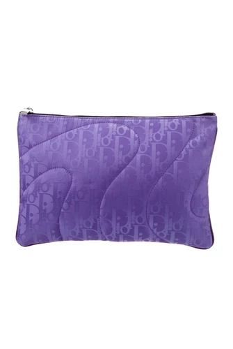 Pochette portefeuille oblique en soie violette Dior X ERL