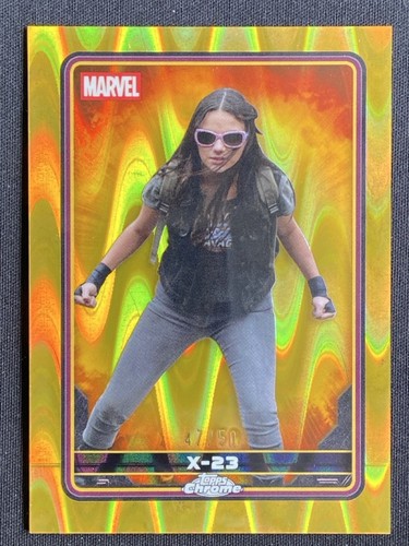 X-23 2025 Topps Chrome Deadpool Gold RayWave Refractor /50 #42
