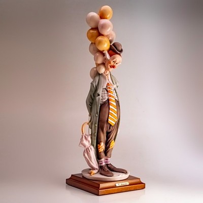 Giuseppe Armani italienische Clown Figur + Luftballons Florence Alabaster 37 cm