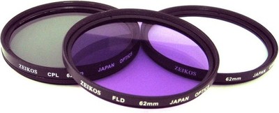 General Brand ZE-FLK62 Multi-Coated 3 Piece Glass Filter Kit (UV-CPL-FLD) - 62mm