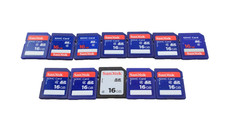 Lot of 12 SanDisk 16GB SD SDHC Flash Memory Card SDSDB-016G