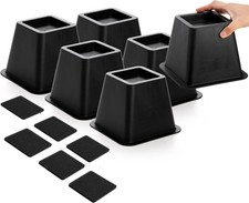 6 Pack Bed Risers 4 Inch, Heavy Duty Furniture Risers, Lifts Up 2200 lbs Couch