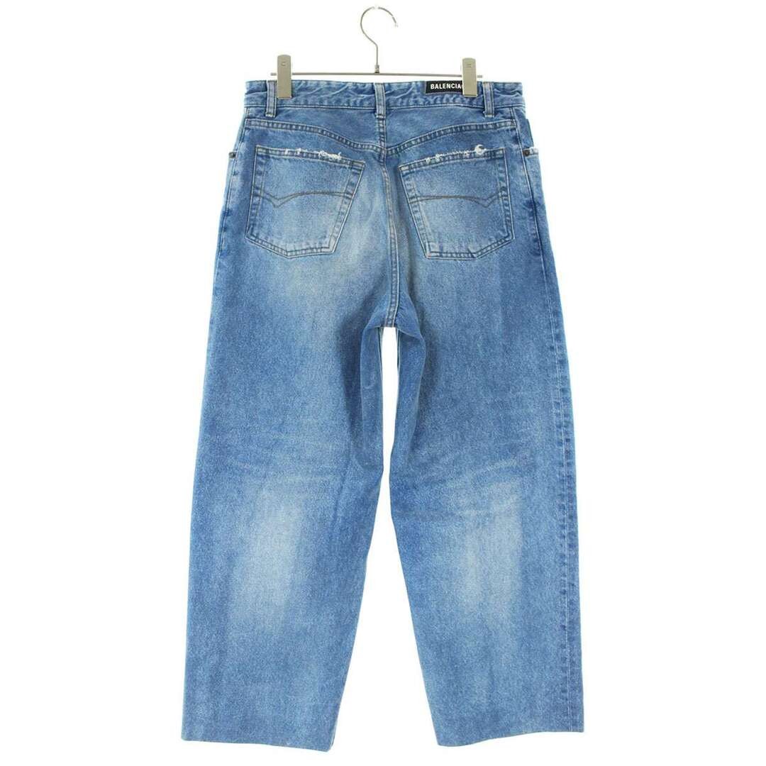 Balenciaga 600235 TCW03 Vintage Machined Cropped Wide Denim Pants Men's 28 Used thumbnail 3