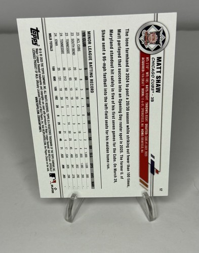 Topps 2025 All-Star Game #57 Matt Shaw Chicago Cubs RC Rookie Card - Picture 2 of 2