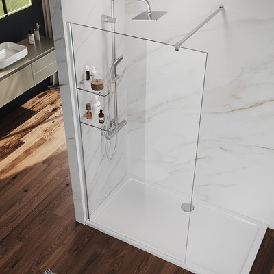 ELEGANT 36'' x 74'' Frameless Shower Screen Fixed Glass 5/16'' Walk In Shower Panel