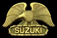 OE10173 AWESOME VINTAGE 1982 **SUZUKI** MOTORCYCLES EAGLE SOLID BRASS BUCKLE