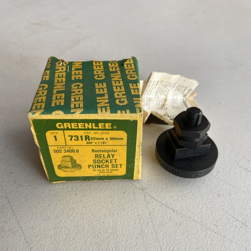 GREENLEE 731R RECTANGULAR RELAY SOCKET PUNCH .866” x 1.181” USA