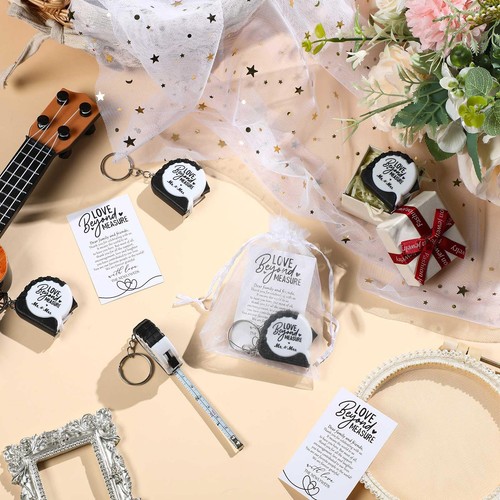 Wedding Favors for Guests Tape Measure Keychains with Cards Gift Bags for Bri... - Picture 6 of 6
