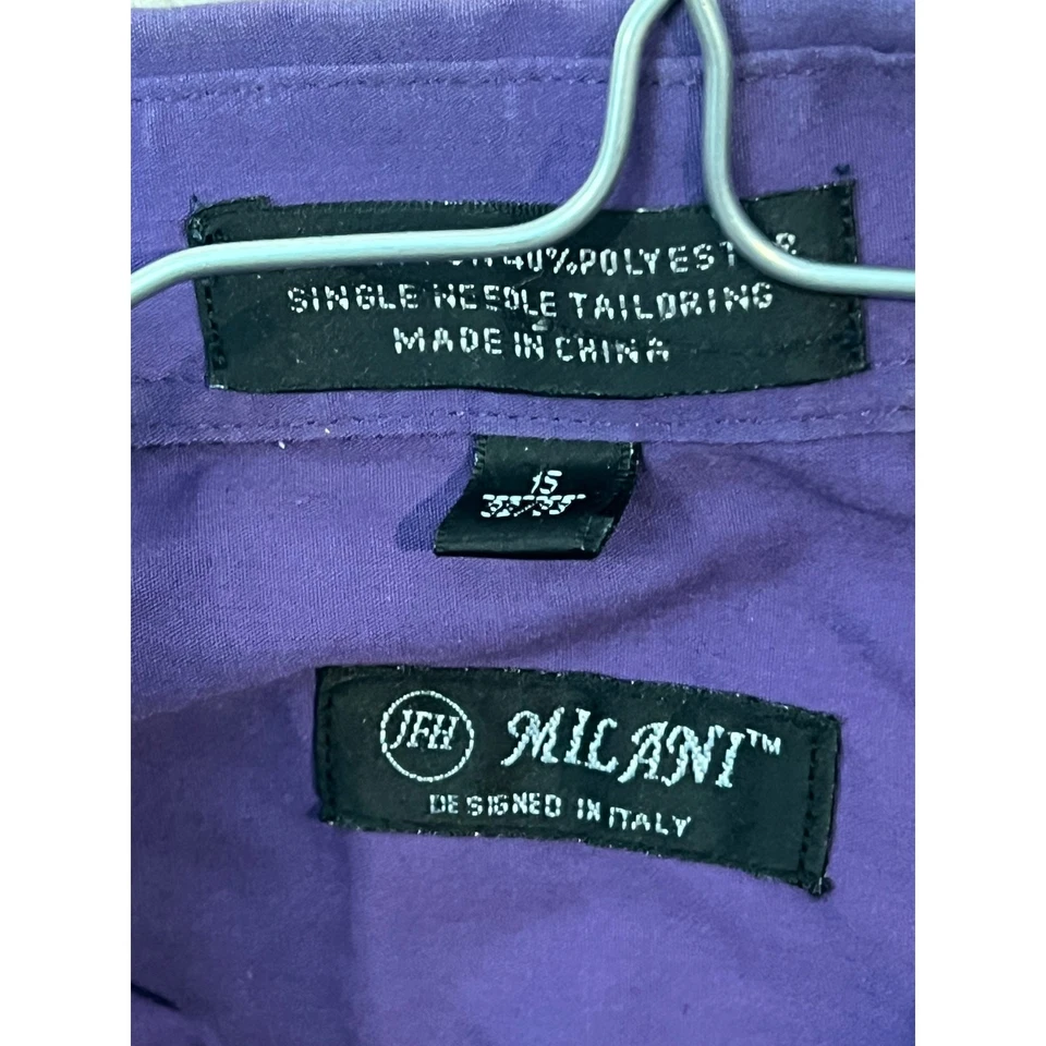 Milani Purple Long Sleeve Dress Shirt 15 32x33 - Image 4 of 4