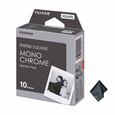 FUJIFILM INSTAX SQUARE Monochrome Instant Film 10 Exposures , Microfiber