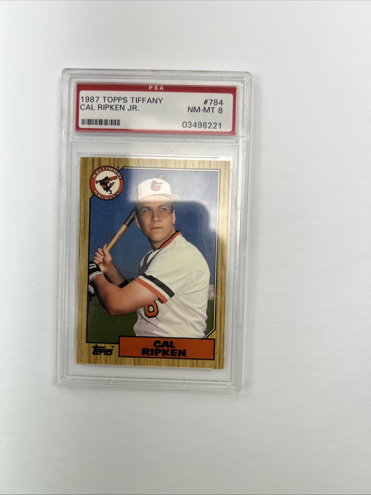 1987 Topps Tiffany #784 Cal Ripken Jr PSA 9 Baltimore Orioles HOF view 12