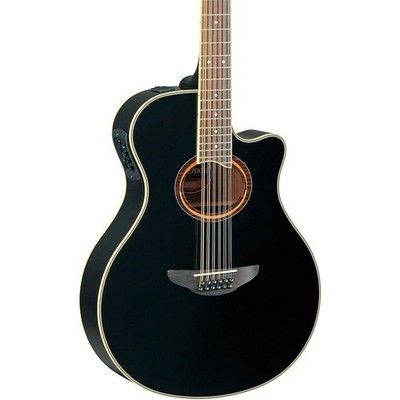 Yamaha APX700II-12 12-String Thinline Acoustic-Electric Guitar, Black
