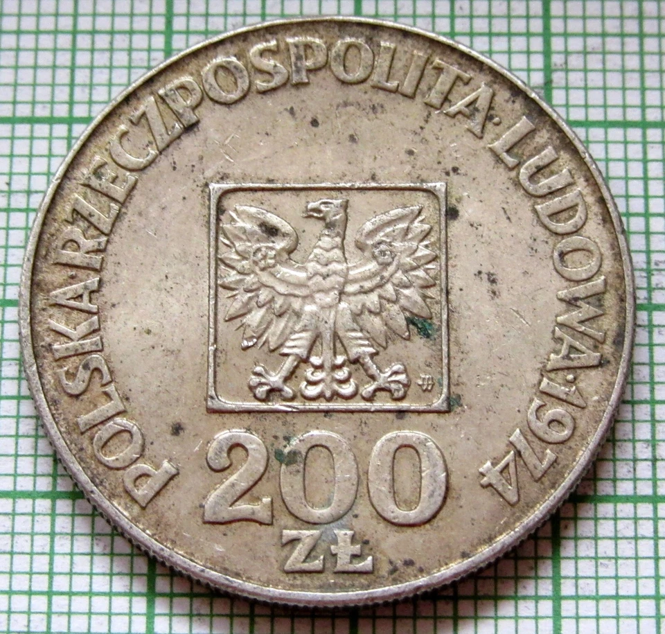 POLAND 1974 200 ZLOTYCH, 30th Anniversary of People's Republic, 0.625 SILVER UNC - Image 2 of 4