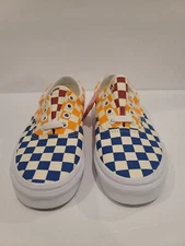 Vans Old Skool  White Black checkerboard Canvas Classic Skate Shoes Sz4