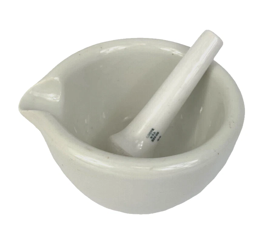 Coors USA Ceramic Mortar and Pestle 522-00 4" Diameter 2.5" High