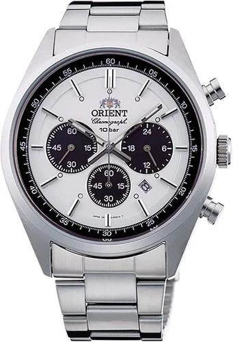 New ORIENT Watch Panda Solar Chronograph Japan White Men's Neo 70's WV0041TX 