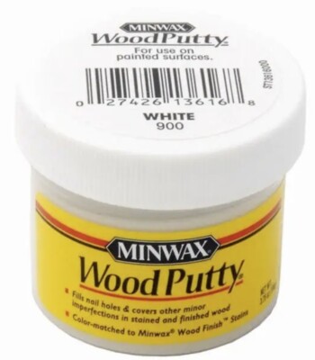 Minwax 13616 3.75 Ounce White Non Hardening Pre-Mixed Color Matched Wood Putty