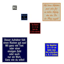 Quadratische Aufnäher verschiedene Größen ...