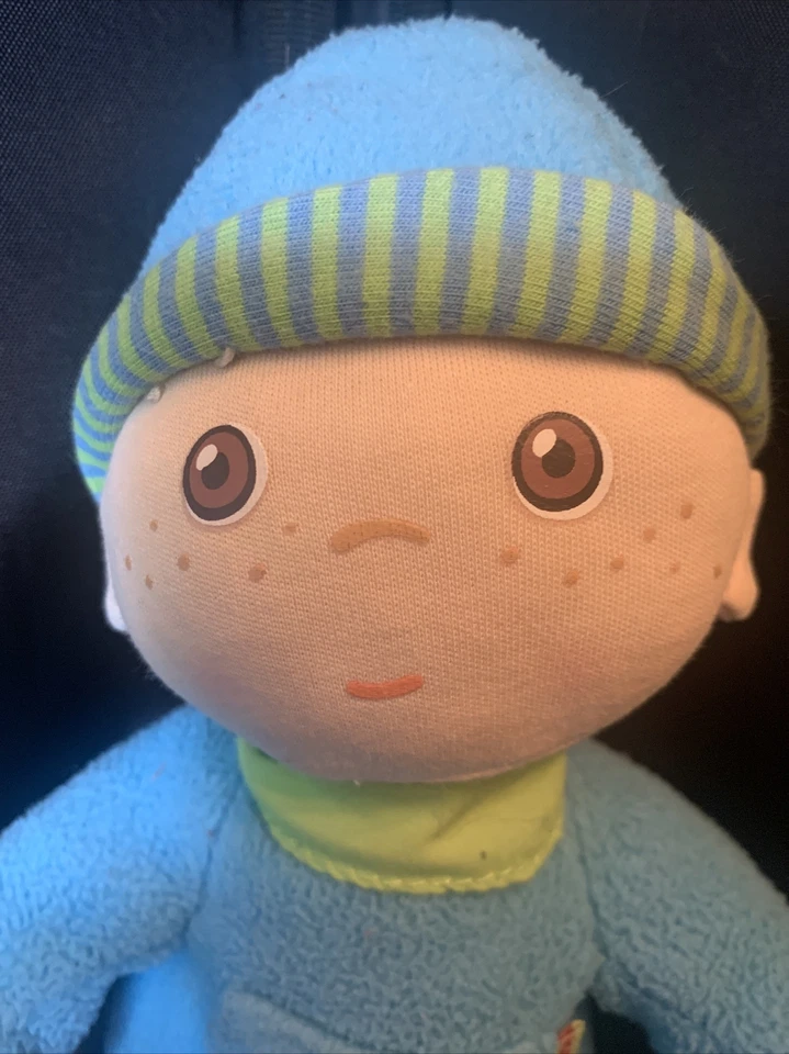 Muñeca Haba Baby Boy 9" Azul Jersey Bandana Verde Foto 2 de 4