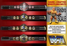 WWC Hasbro Scale Lot Of 4 Custom Hand Made  Wrestling Belts: Territory Series B