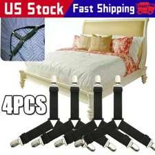 4Bed Sheet Fasteners Adjustable Elastic Suspenders Straps Mattress Covers Clips