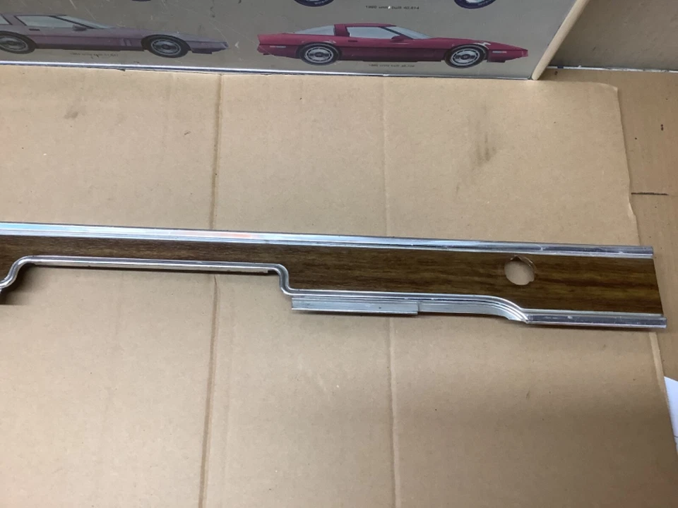 1965 1966 Ford Galaxie 500 lower dash Woodgrain Brushed Aluminum trim molding - Image 4 of 4