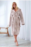 CHELSEA PEERS Supersoft Fleece Leopard Print Robe Dressing Gown, UK 12 ~ BNWT