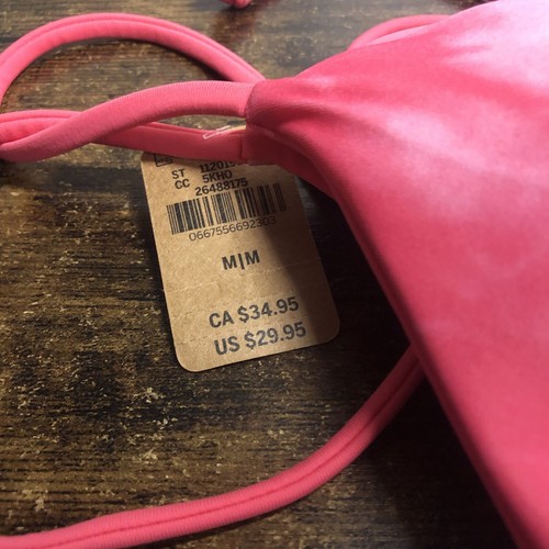 Victorias Secret PINK Reversible Bikini (Top Only)Medium Lot/2 Black &Pink - Picture 6 of 10