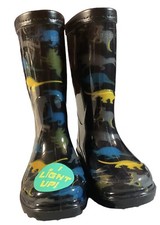 Western Chief Dinosaur Rain Boots Light Up Boys Sz. 5. Lined NWOT