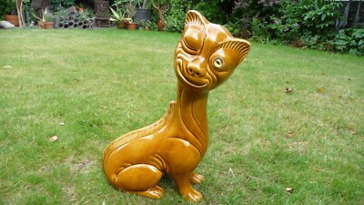 Groteske gelbe zwinkernde Katze von Shorter & Sons 18 Zoll A/F