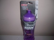 Nuby thirsty kids slurp water canteen new purple