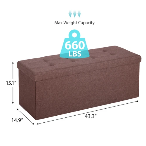 Folding Storage Ottoman Bench Foot Rest Foot Stool for Bedroom Entryway Indoor - Imagen 18 de 93