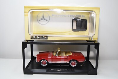 Modèle Réduit Mercedes 280 SL Cabriolet Au 1/18 Par Norev – État Neuf Avec Boîte Vitrine