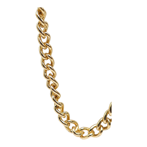 Collana catena grossa maglia cubana chiusura aragosta tono oro vintage 18 pollici - Foto 2 di 5