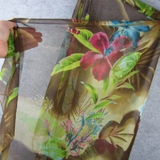 Cejon Beachwear Scarf Wrap Womens Green Tropical Floral Sarong Cover Up Swim Sea