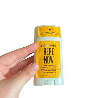 NEW Schmidt's HERE+NOW Natural Deodorant Activated Charcoal Sensitive Skin