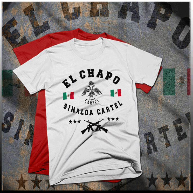 El Chapo T-shirt Sinalo Cartel Crime Boss Marijuana Coka