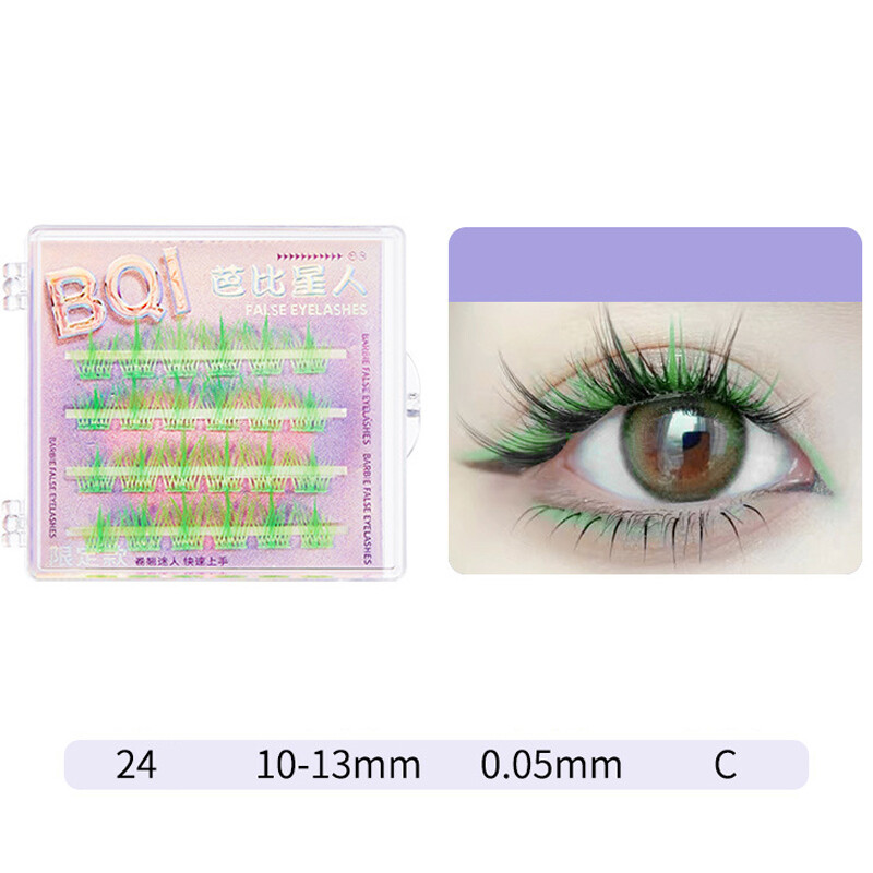 Coloured Eyelash Extensions Individual Lashes Segmented Purple Blue Eye