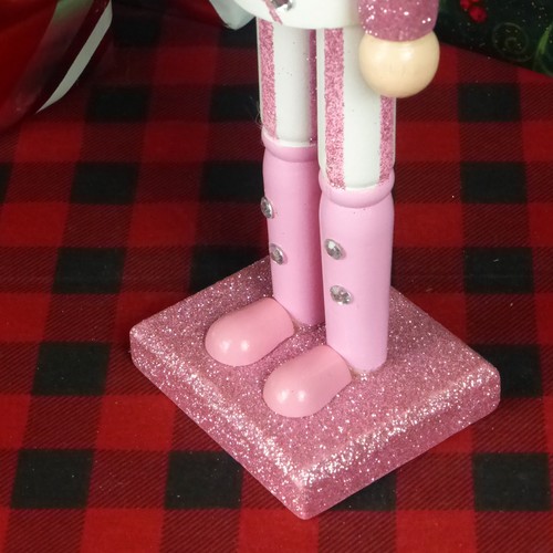 12" Pink Nutcracker Figure with Pink Sword – Hand painted wood Decoration - Picture 4 of 6
