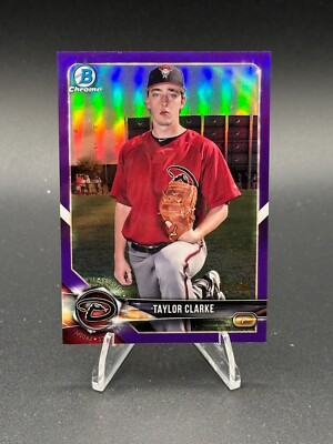 #ad 2018 Bowman Chrome Prospects Taylor Clarke #BCP113 Purple Refractor 250 RC $5.00