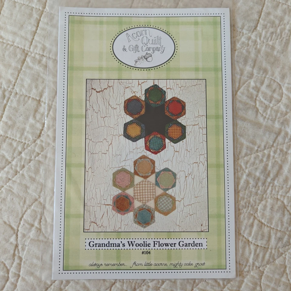 2005 "Woolie Flower Garden" Small Wool Penny Rug Quilt Theme Pattern & Template - Image 2 of 4